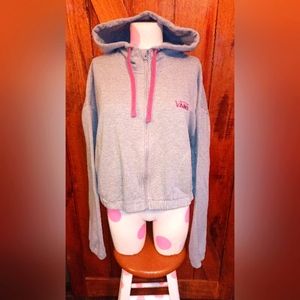 Vans Women's Gray & Pink Hoodie Jacket XL